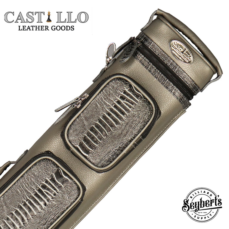 Castillo 3x5 Hard Leather Case - Grey Leather with Grey Ostrich Leg Accent