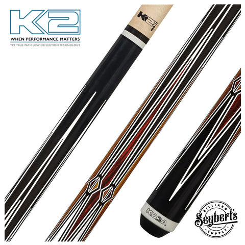 K2 KL131 Cocobolo and Bocote Graphic Pool Cue with 12.50mm K2 LD