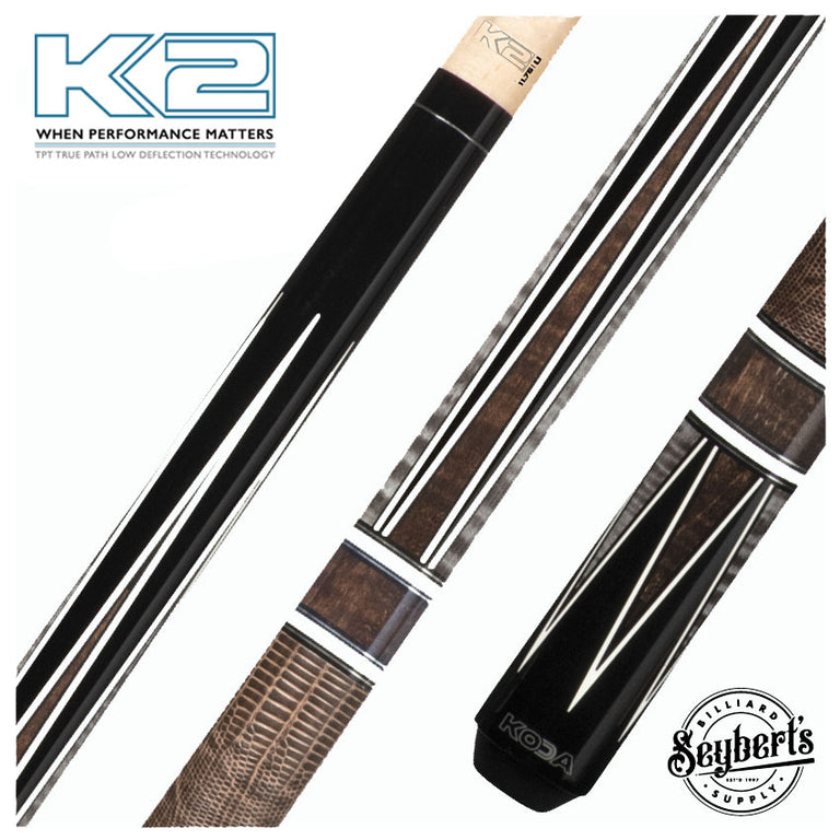 K2 KL190 Black/Grey/Brown 4 Point Graphic Play Cue W/ 11.75mm LD Shaft