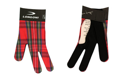 Longoni Left Hand Billiard Glove - Red/Black Checkered