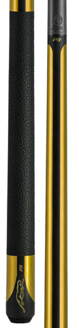 Predator P3 Metallic Gold Pool Cue with Luxe Leather Wrap - Uniloc