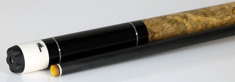 PFD Studios Custom Ebony and Burl Wood Cue - Seybert's Billiards