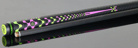 Poison VX BRKX Sport Wrap Jump/Break Pool Cue - Green and Pink
