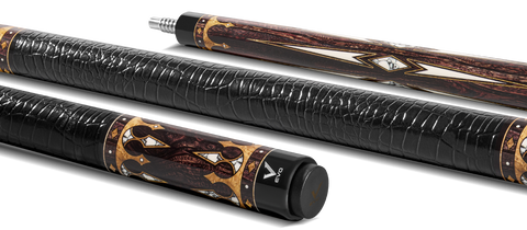 EVO Crown Series Ancient Oak Leather Wrap Pool Cue - Seybert's