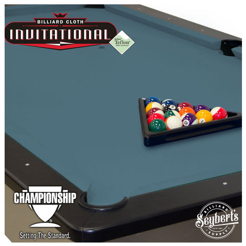 Invitational Pool Table Felt - 7ft Academy Blue - Seybert's