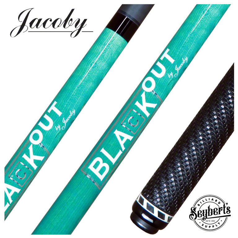 Jacoby Black Out Carbon Fiber Turquoise Break Jump Cue with Wrap