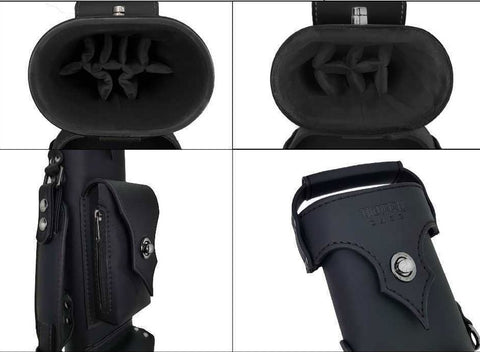 Holly Monochrome Stitched Black Pool Cue Case - HSMBK - Seybert's