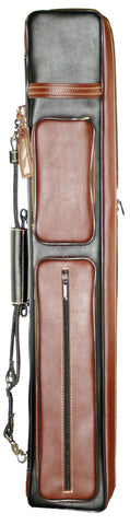 Instroke Soft Case - Black/Brown Leather Cowboy Cue Case