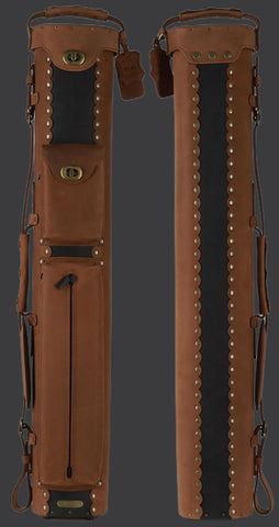 Instroke Buffalo Leather Brown/Black 3x5 Pool Cue Case - BC3X5BRBK