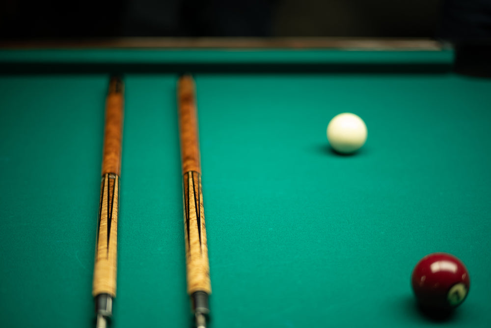 pool cues billiard balls