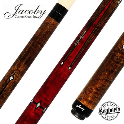 Jacoby Custom Pink-Stained Birdseye Maple with Buffalo Turquoise Play Cue - 0324-121