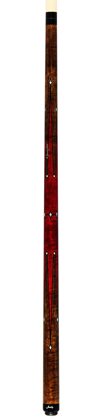 Jacoby Custom Pink-Stained Birdseye Maple with Buffalo Turquoise Play Cue - 0324-121