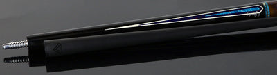 Jacoby Ebony with Azurite Web Points and Impregnated Burl No Wrap Pool Cue with Carbon Shaft