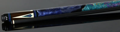 Jacoby Ziricote with White Juma Points and Impregnated Burl No Wrap Pool Cue with Carbon Shaft