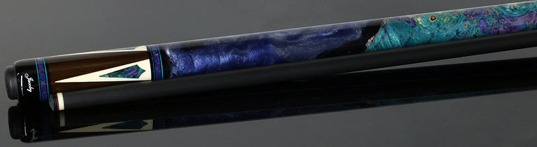 Jacoby Ziricote with White Juma Points and Impregnated Burl No Wrap Pool Cue with Carbon Shaft