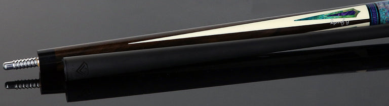 Jacoby Ziricote with White Juma Points and Impregnated Burl No Wrap Pool Cue with Carbon Shaft