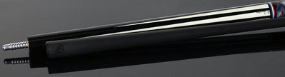 Jacoby Ebony with White Juma Points and Impregnated Burl No Wrap Pool Cue with Carbon Shaft