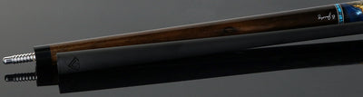 Jacoby Zircote with Turquoise and Impregnated Burl No Wrap Pool Cue with Carbon Shaft