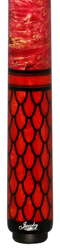Jacoby Impregnated Snake Skin Custom Cue-Red