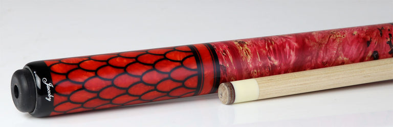 Jacoby Impregnated Snake Skin Custom Cue-Red