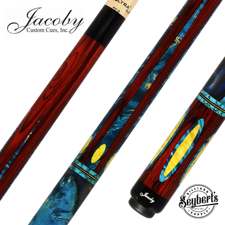 Jacoby Custom Impregnated Burl, Cocobolo and Turquoise Play Cue - 0724-318