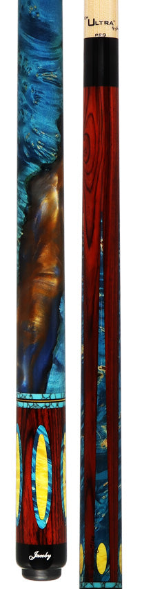 Jacoby Custom Impregnated Burl, Cocobolo and Turquoise Play Cue - 0724-318