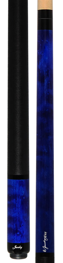 Jacoby Custom Blue Stained Maple with all Black Linen Wrap Play Cue - 0824-74