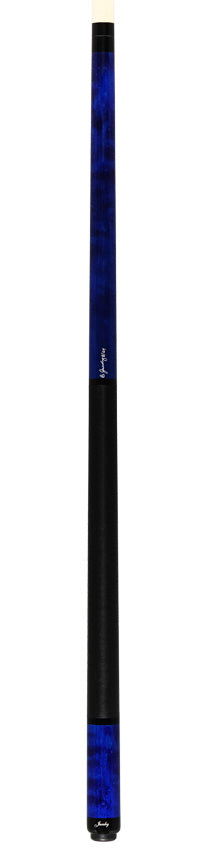 Jacoby Custom Blue Stained Maple with all Black Linen Wrap Play Cue - 0824-74