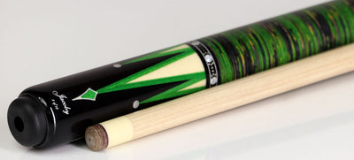 Jacoby Custom Limited Edition Raven Pool Cue-Stacked Leather Wrap