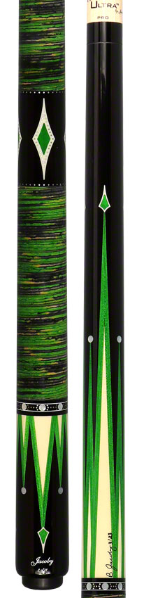 Jacoby Custom Limited Edition Raven Pool Cue-Stacked Leather Wrap