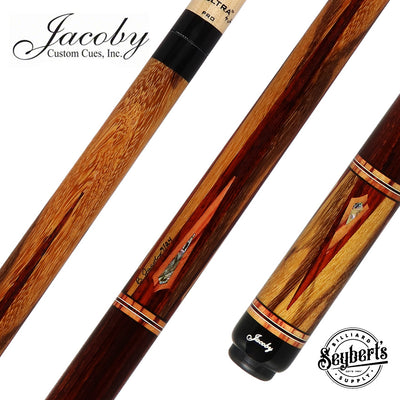 Jacoby Custom Tiger Caspi, Cocobolo, Tulipwood and Abalone Play Cue - 0924-75