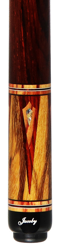 Jacoby Custom Tiger Caspi, Cocobolo, Tulipwood and Abalone Play Cue - 0924-75