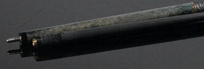 Bull Carbon Gray Birdseye Maple with Bocote Inlays Play Cue with Textured Leather Wrap