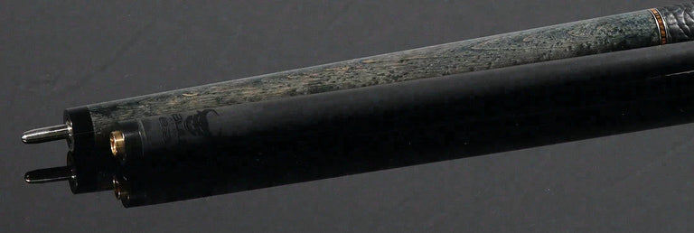 Bull Carbon Gray Birdseye Maple with Bocote Inlays Play Cue with Textured Leather Wrap