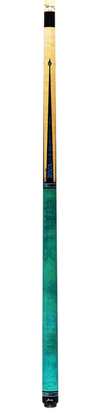 Jacoby Custom Teal-Stained Birdseye Maple with Impregnated Burl Points Play Cue - 1024-267