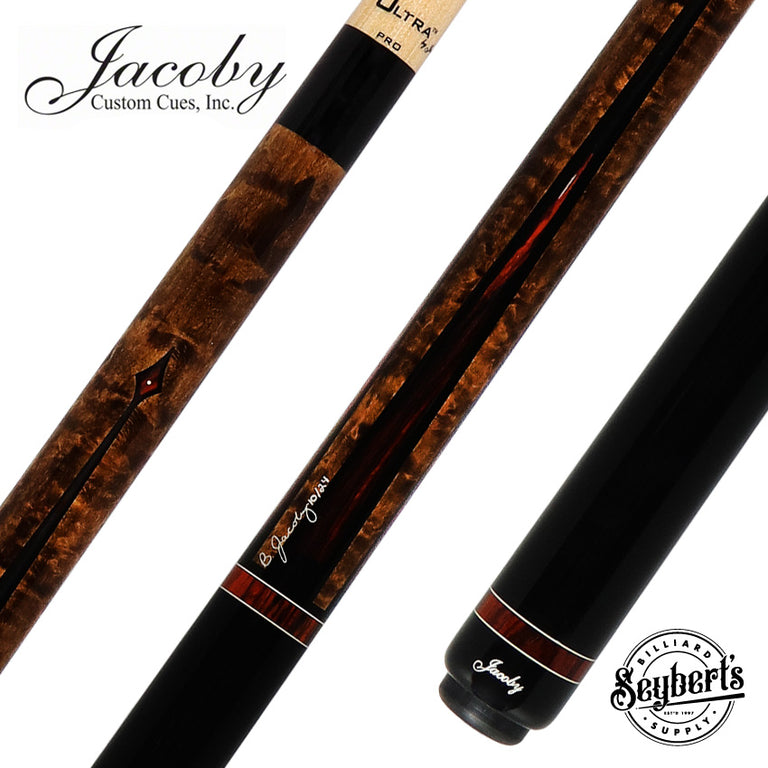 Jacoby Custom Dark-Stained Birdseye Maple with Cocobolo Points Play Cue - 1024-319