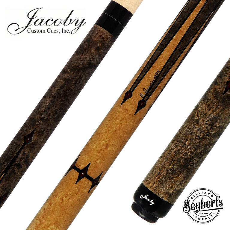 Jacoby Custom Grey-Stained Birdseye Maple and Bloody Jasper Play Cue - 1024-320