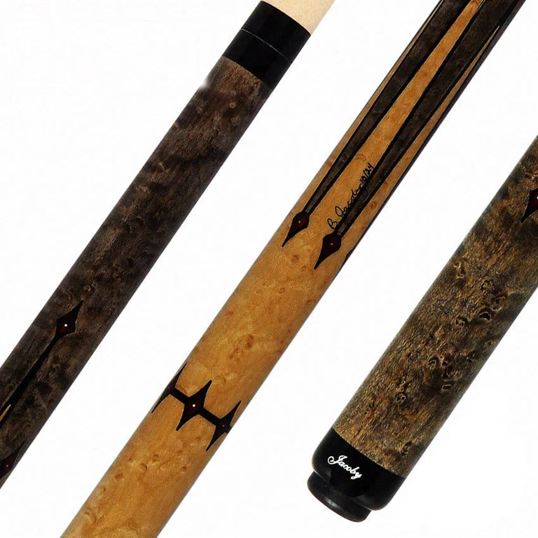 Jacoby Custom Grey-Stained Birdseye Maple and Bloody Jasper Play Cue - 1024-320