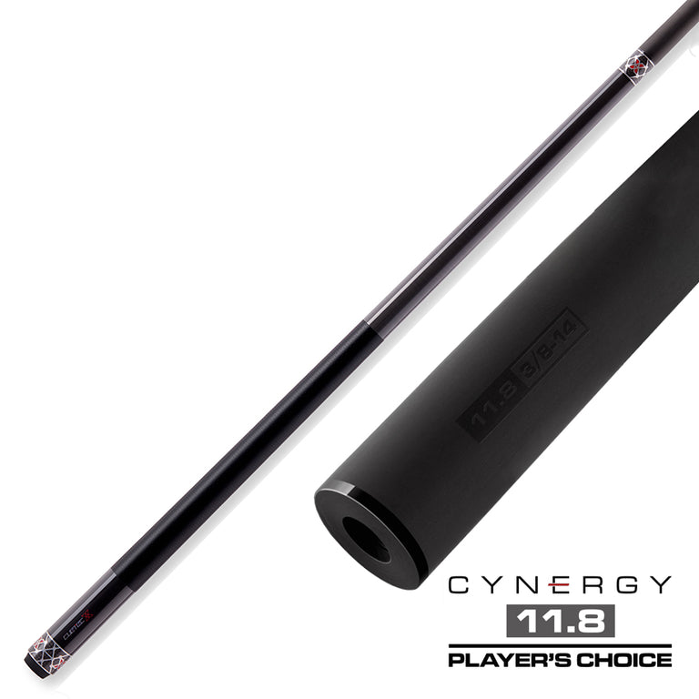 Cuetec Cynergy X Raw Black with Black Poly Wrap Pool Cue - 95-120UPW