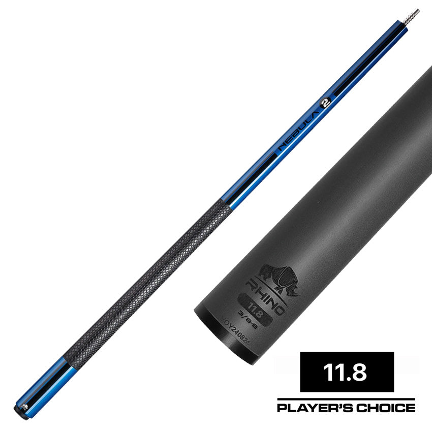 RHINO NEBULA 2 プレーキュー　カーボンシャフト、カーボンバット Rhino Nebula 2 Sky Blue Carbon Pool Cue with Sports Wrap