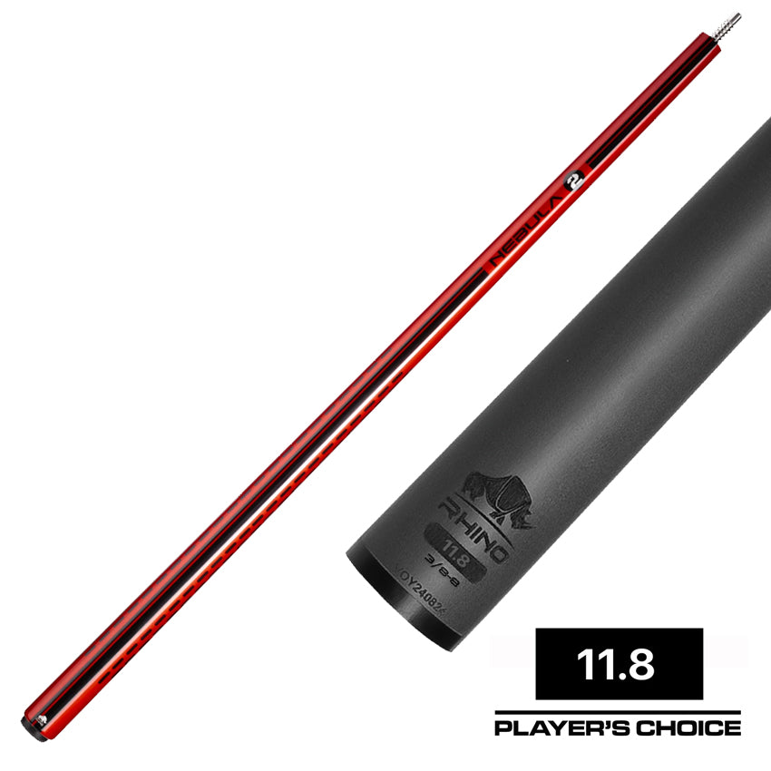 Rhino Nebula 2 Crimson Red No Wrap Carbon Pool Cue - Seybert's