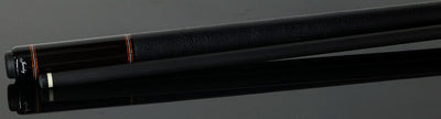 Jacoby Custom Birdseye Maple with Ebony and Cocobolo Points Pool Cue with Black Bull Hide Wrap and Jacoby Black Carbon Shaft