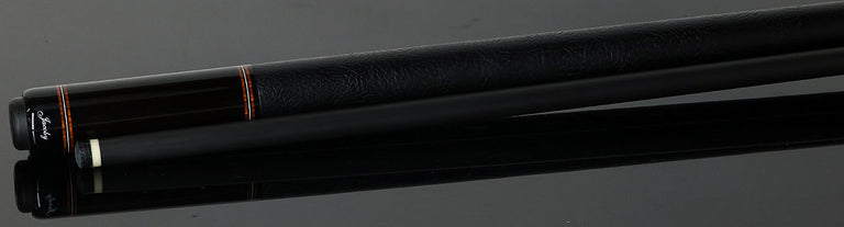 Jacoby Custom Birdseye Maple with Ebony and Cocobolo Points Pool Cue with Black Bull Hide Wrap and Jacoby Black Carbon Shaft