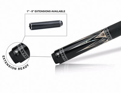JFlowers Valen Luxe Pool Cue with Elephant Wrap and Carbon Shaft