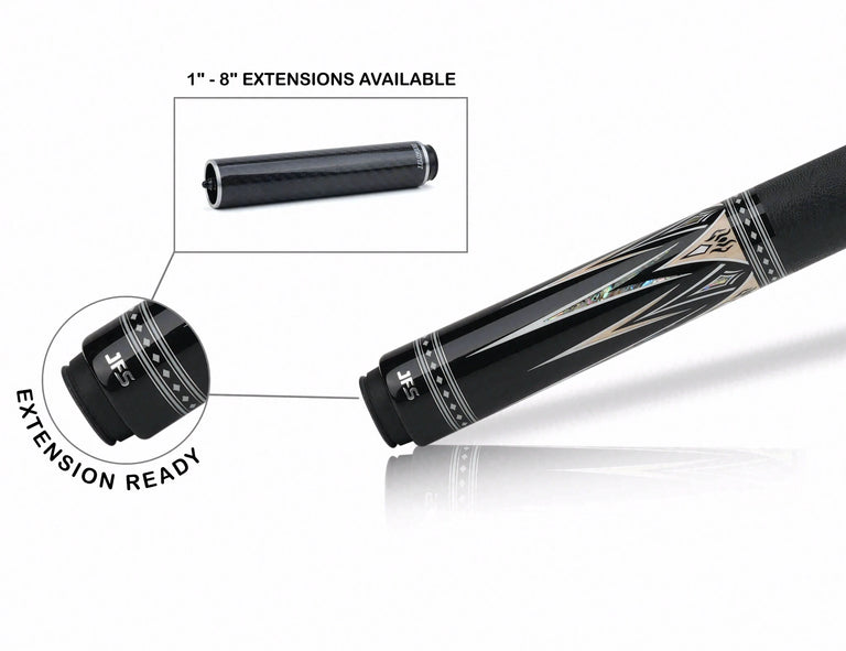JFlowers Valen Luxe Pool Cue with Elephant Wrap and Carbon Shaft