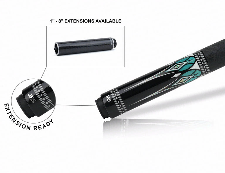 JFlowers Valen Flow Pool Cue with Elephant Wrap and Carbon Shaft