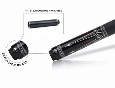 JFlowers Valen Prime Pool Cue with Elephant Wrap and Carbon Shaft