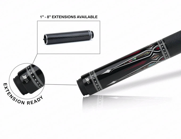JFlowers Valen Prime Pool Cue with Elephant Wrap and Carbon Shaft