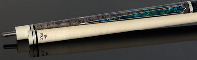 Meucci 2020 Gray - Blue Pearl - Black/White Wrap Pool Cue with Pro Shaft - 2020GYBLBKWHP