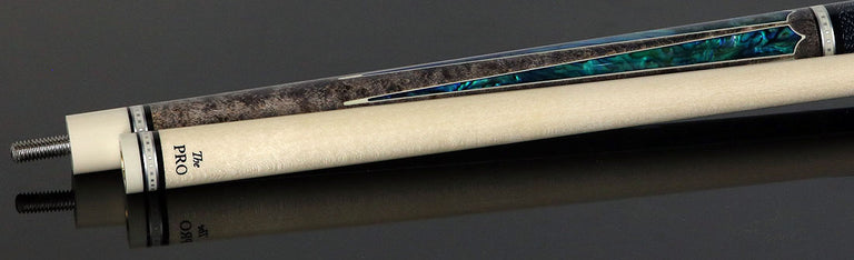Meucci 2020 Gray - Blue Pearl - Black/White Wrap Pool Cue with Pro Shaft - 2020GYBLBKWHP